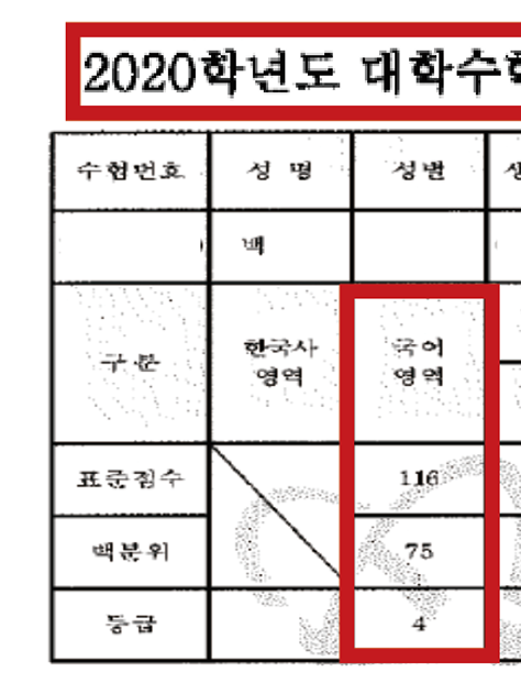 4·5등급 성적표